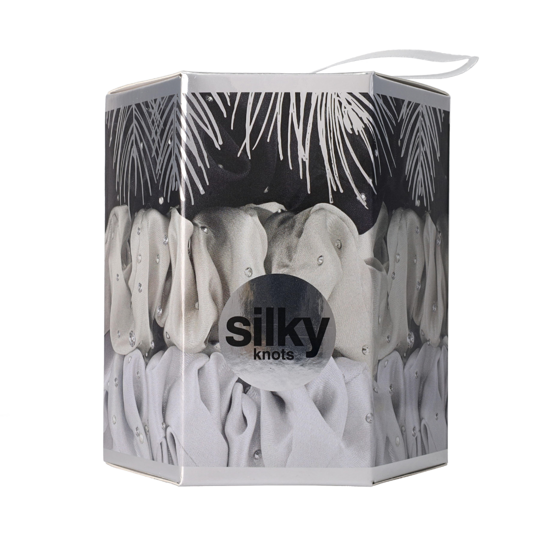 Silky Knots 3Pcs Bauble Gift Set - Silver